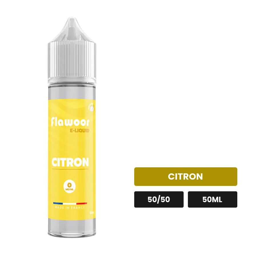 E-liquide Citron de Flawoor, 50 ml, saveur citron.