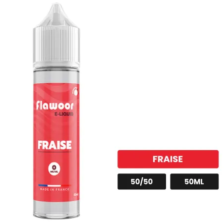 E-liquide Fraise de Flawoor, 50 ml, saveur fraise.