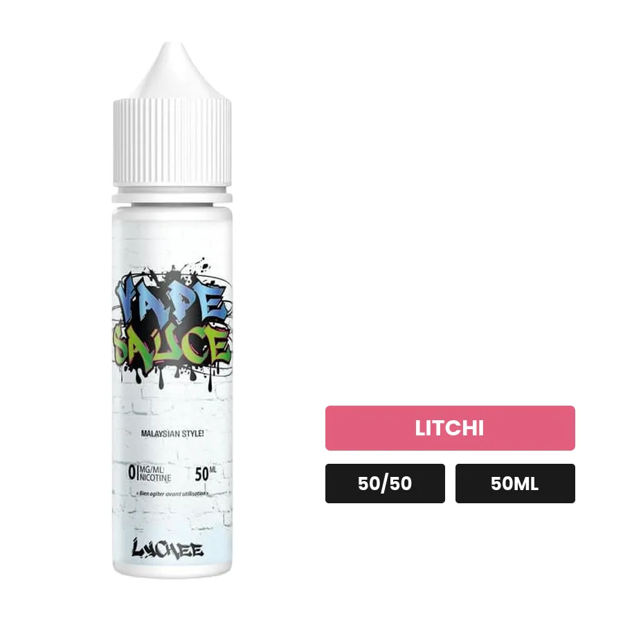E-liquide Lychee de Vape Sauce, 50 ml, saveur litchi.