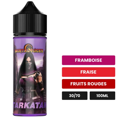 E-liquide Tarkatan d'Extrapure, 100 ml, saveurs framboise, fraise et fruits rouges.