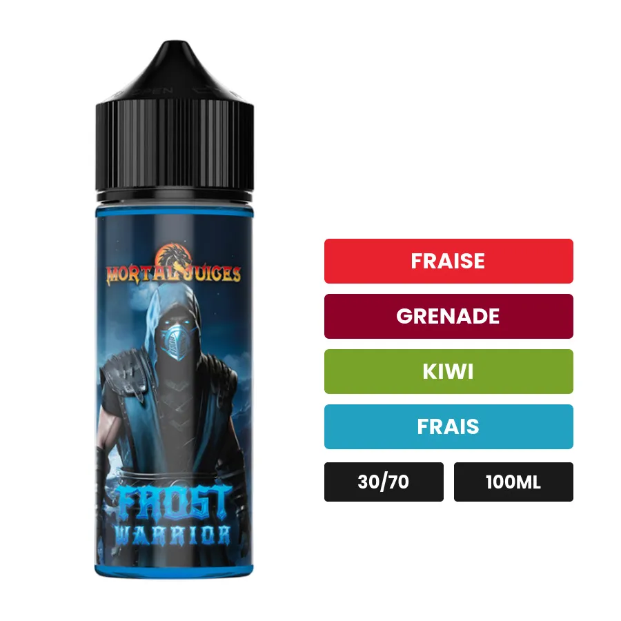 E-liquide Frost Warrior d'Extrapure, 100 ml, saveurs fraise, grenade, kiwi et 1 autre.