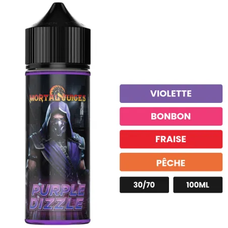 E-liquide Purple Dizzle d'Extrapure, 100 ml, saveurs violette, bonbon, fraise et 1 autre.