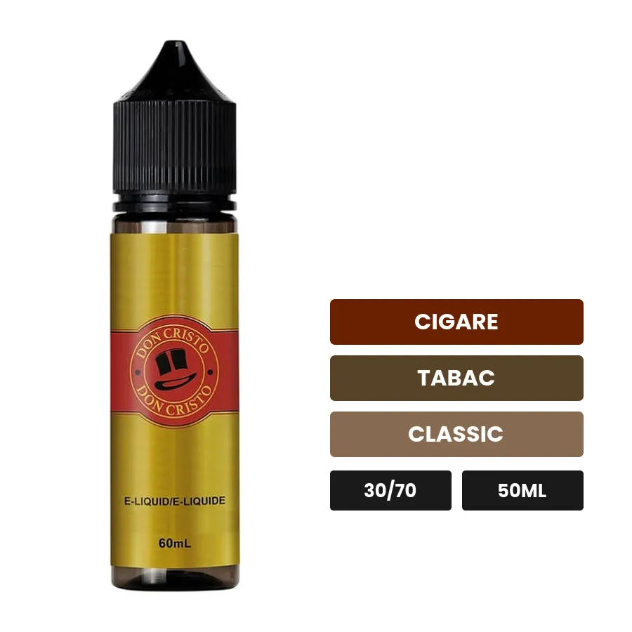 E-liquide Don Cristo de PGVG Labs, 50 ml, saveurs cigare, tabac et classic.