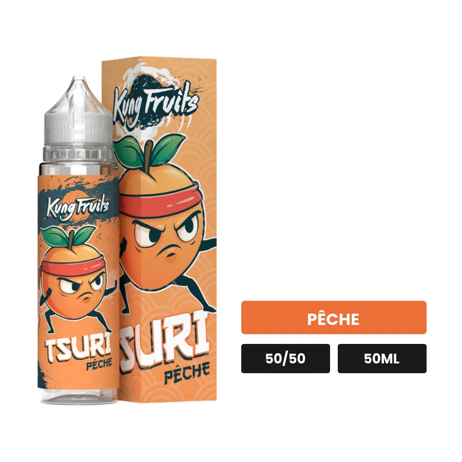 E-liquide Tsuri de Cloud Vapor, 50 ml, saveur pêche.