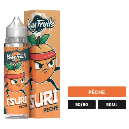 E-liquide Tsuri de Cloud Vapor, 50 ml, saveur pêche.