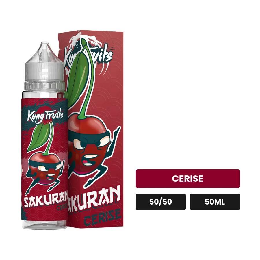 E-liquide Sakuran de Cloud Vapor, 50 ml, saveur cerise.