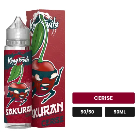 E-liquide Sakuran de Cloud Vapor, 50 ml, saveur cerise.