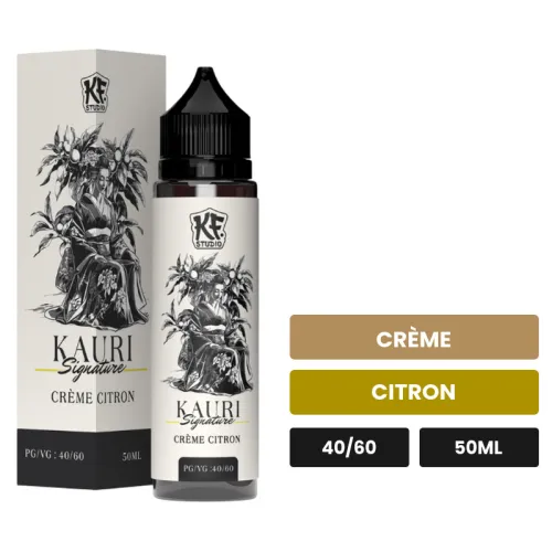E-liquide Kauri 40 60 de Cloud Vapor, 50 ml, saveurs crème et citron.
