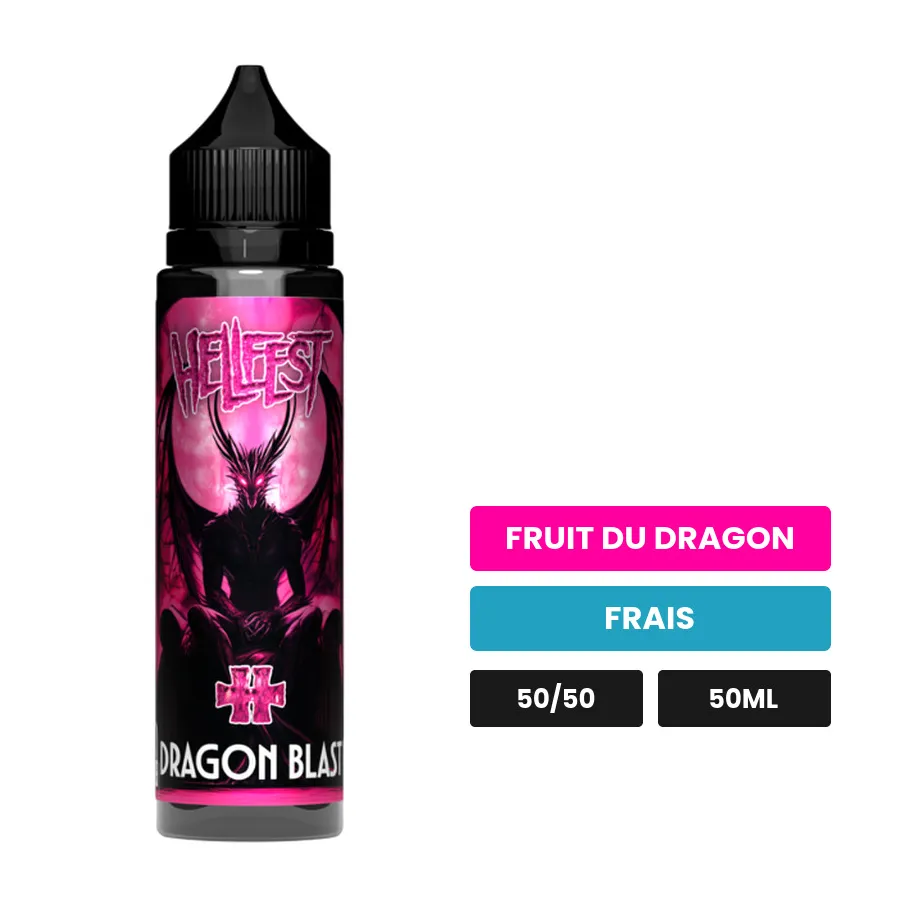 E-liquide Dragon Blast de Cloud Vapor, 50 ml, saveurs fruit du dragon et frais.