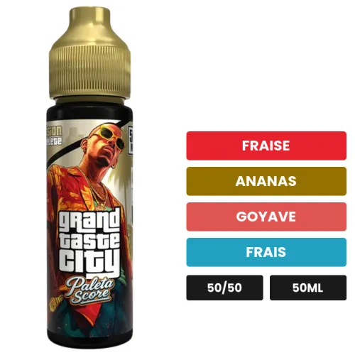 E-liquide Paleta Score de Cloud Vapor, 50 ml, saveurs fraise, ananas, goyave et 1 autre.