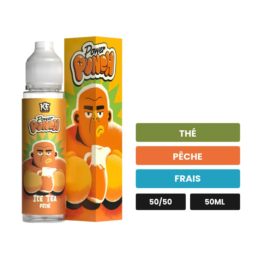 E-liquide Ice Tea Peche de Cloud Vapor, 50 ml, saveurs thé, pêche et frais.