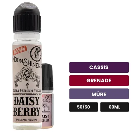 E-liquide Daisy Berry de Le French Liquide, 60 ml, saveurs cassis, grenade et mûre.