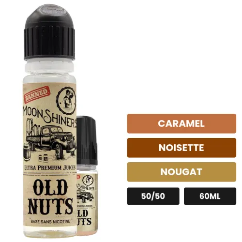 E-liquide Old Nuts de Le French Liquide, 60 ml, saveurs caramel, noisette et nougat.