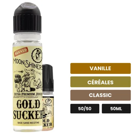 E-liquide Gold Sucker de Le French Liquide, 50 ml, saveurs vanille, céréales et classic.