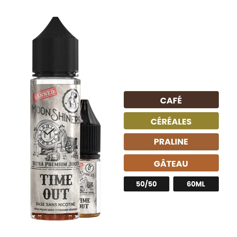 E-liquide Time Out Easy2Shake de Le French Liquide, 60 ml, saveurs café, céréales, praline et 1 autre.