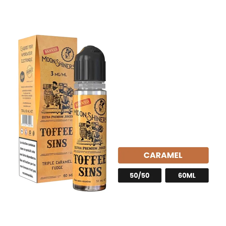 E-liquide Toffee Sins Easy2Shake de Le French Liquide, 60 ml, saveur caramel.