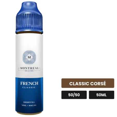 E-liquide French Classic de Montreal Original, 50 ml, saveur classic corsé, sans nicotine — prêt à booster de nicotine.