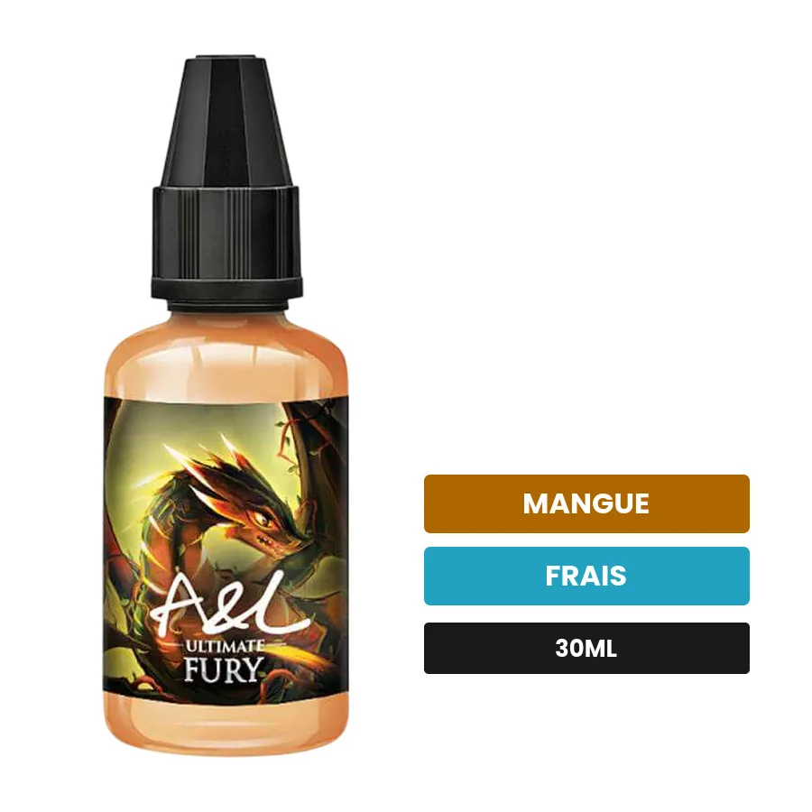 Arome concentre Fury SWEET EDITION FR/ES/EN 10ml Ultimate d'A&l, 30 ml, saveurs mangue et frais.