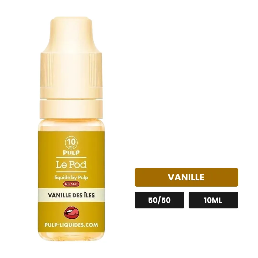 E-liquide Vanille des Îles de Pulp, 10 ml, saveur vanille.