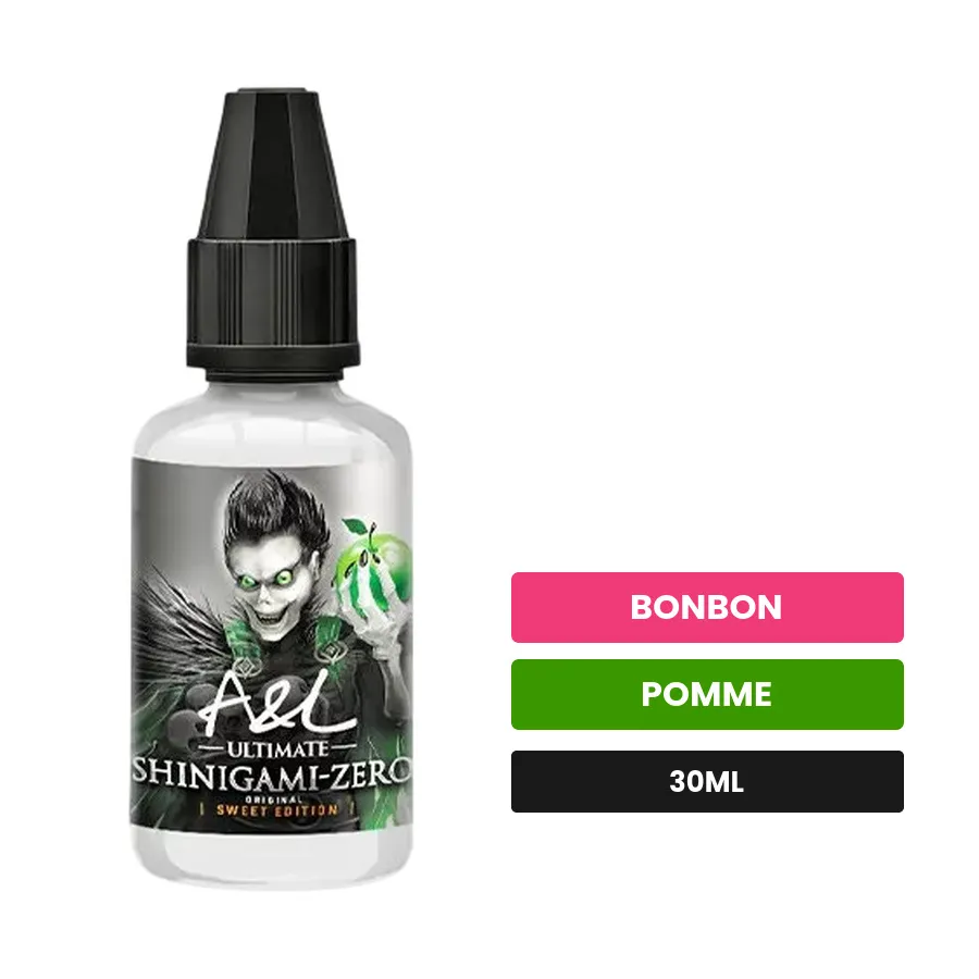 Arome concentre Shinigami Zero SWEET EDITION d'A&l, 30 ml, saveurs bonbon et pomme, sans nicotine — arôme à diluer de.