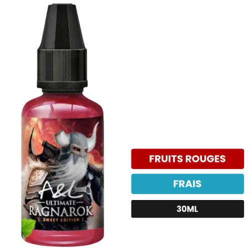Arome concentre Ragnarok Legend SWEET EDITION d'A&l, 30 ml, saveurs fruits rouges et frais, sans nicotine — arôme à diluer.