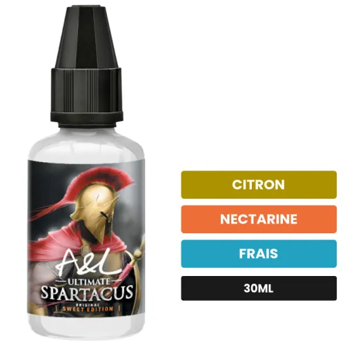 Arome concentre Spartacus SWEET EDITION d'A&l, 30 ml, saveurs citron, nectarine et frais, sans nicotine — arôme à diluer de.