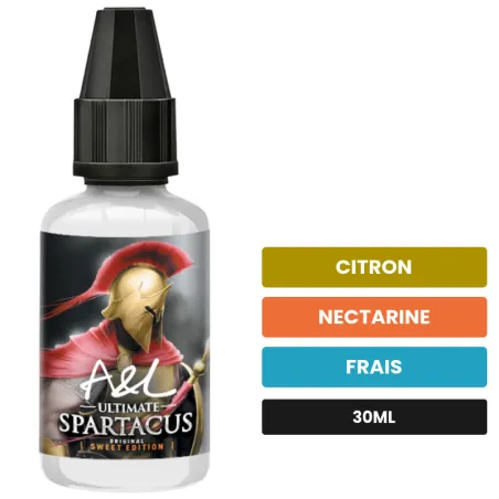 Arome concentre Spartacus SWEET EDITION d'A&l, 30 ml, saveurs citron, nectarine et frais, sans nicotine — arôme à diluer de.
