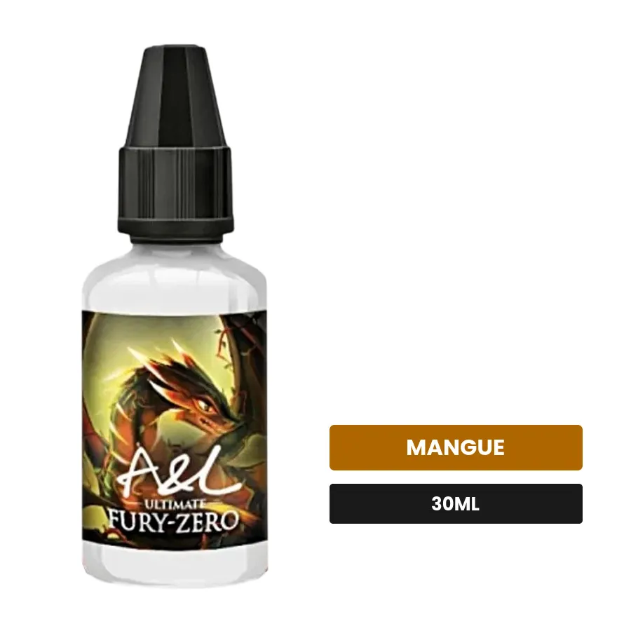 Arome concentre Fury ZERO Sweet Edition d'A&l, 30 ml, saveur mangue, sans nicotine — arôme à diluer de nicotine.