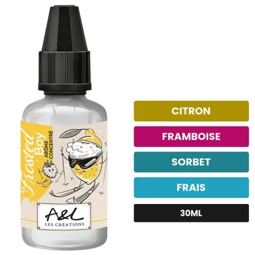 Arome concentre Frosted Boy d'A&l, 30 ml, saveurs citron, framboise, sorbet et 1 autre, sans nicotine — arôme à diluer de.