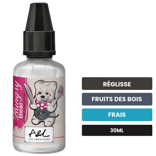 Arome concentre Hungry Bear d'A&l, 30 ml, saveurs réglisse, fruits des bois et frais, sans nicotine — arôme à diluer de.
