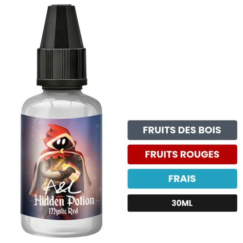 Arome concentre Mystic Red d'A&l, 30 ml, saveurs fruits des bois, fruits rouges et frais, sans nicotine — arôme à diluer de.