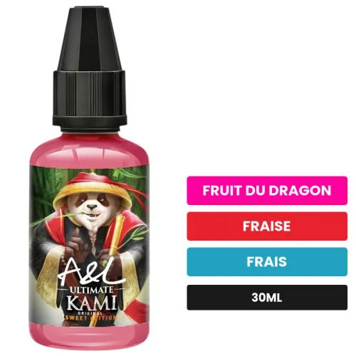 Arome concentre Kami SWEET EDITION d'A&l, 30 ml, saveurs fruit du dragon, fraise et frais, sans nicotine — arôme à diluer de.