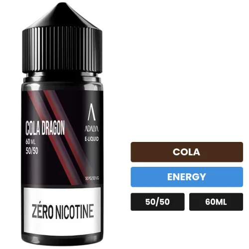 E-liquide Cola Dragon d'Adalya, 60 ml, saveurs cola et energy.