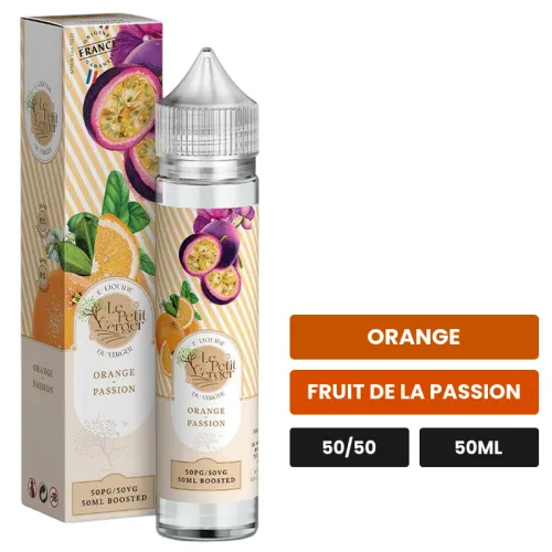 E-liquide Orange Passion de Savourea, 50 ml, saveurs orange et fruit de la passion.