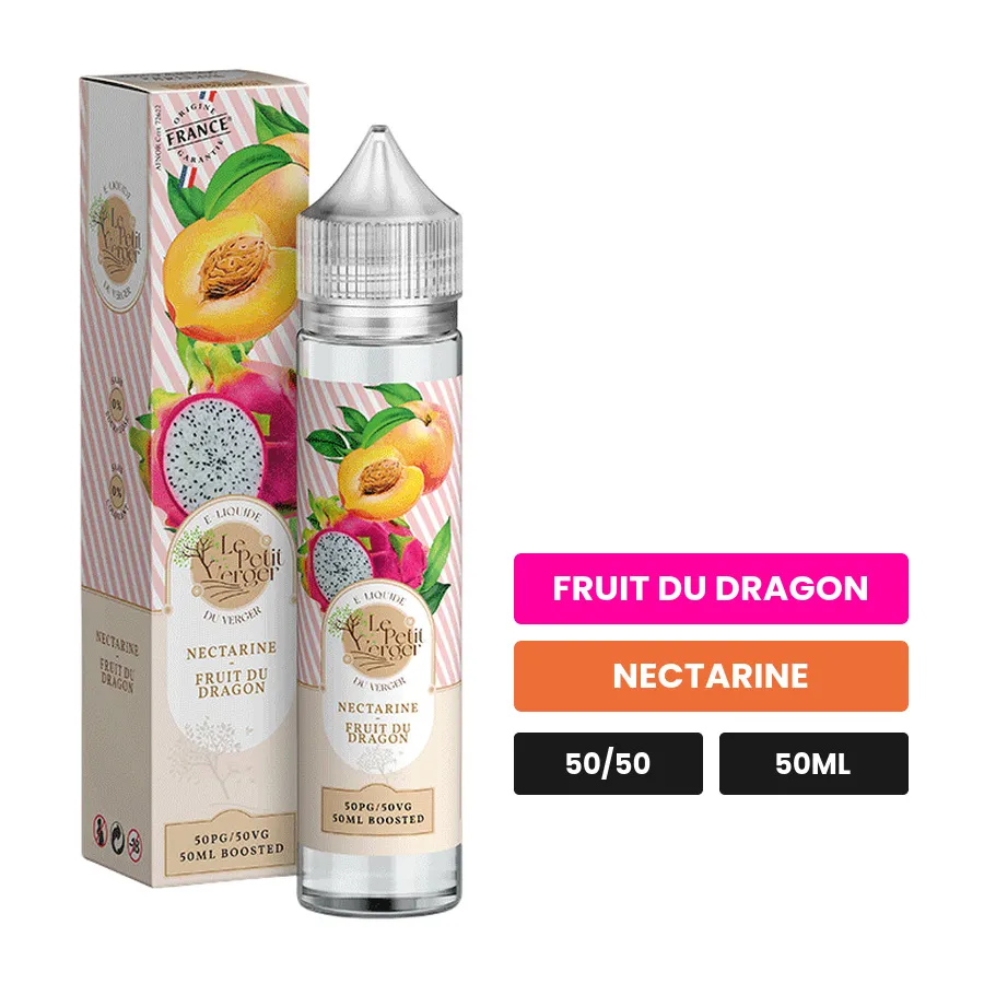 E-liquide Nectarine Fruit du Dragon de Savourea, 50 ml, saveurs fruit du dragon et nectarine.