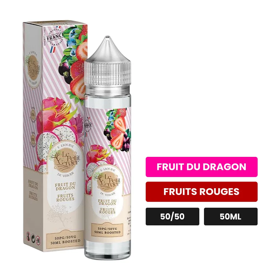 E-liquide Fruit du Dragon Fruits Rouges de Savourea, 50 ml, saveurs fruit du dragon et fruits rouges.