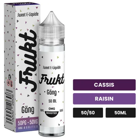 E-liquide Gang de Savourea, 50 ml, saveurs cassis et raisin.