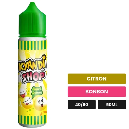 E-liquide Super Lemon de Kyandi Shop, 50 ml, saveurs citron et bonbon.