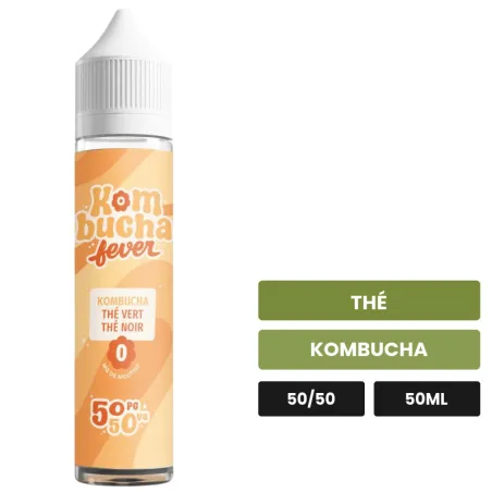 E-liquide Kombucha Thé Vert Thé Noir de Kombucha Fever, 50 ml, saveurs thé et kombucha.