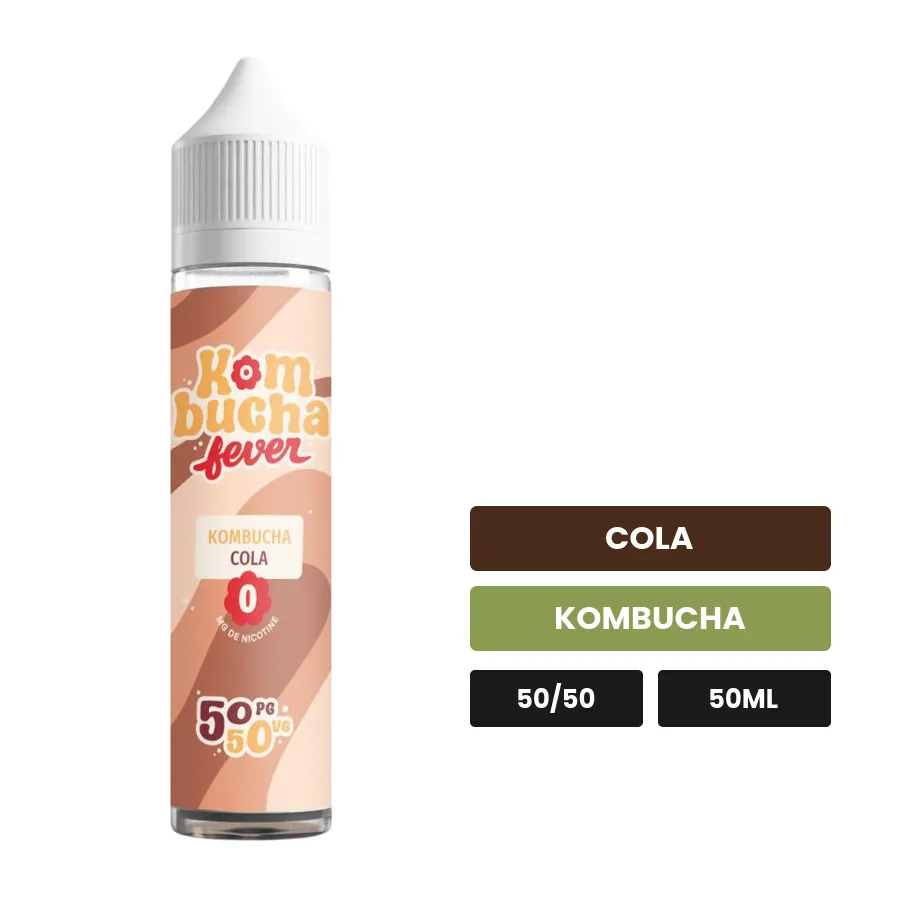 E-liquide Cola de Kombucha Fever, 50 ml, saveurs cola et kombucha.