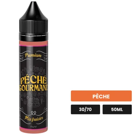 E-liquide Miss Fraisier Péché Gourmand d'O'Jlab, 50 ml, saveur pêche.