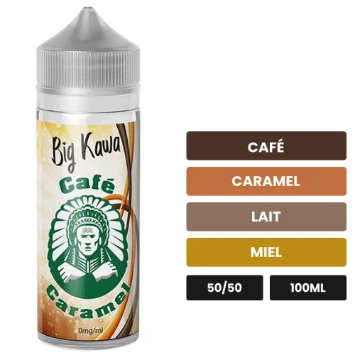 E-liquide Big Kawa d'O'Jlab, 100 ml, saveurs café, caramel, lait et 1 autre, sans nicotine — prêt à booster de nicotine.