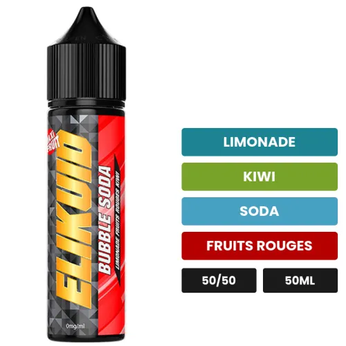 E-liquide Bubble Soda d'O'Jlab, 50 ml, saveurs limonade, kiwi, soda et 1 autre, sans nicotine — prêt à booster de nicotine.