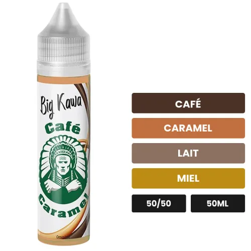 E-liquide Big Kawa d'O'Jlab, 50 ml, saveurs café, caramel, lait et 1 autre, sans nicotine — prêt à booster de nicotine.