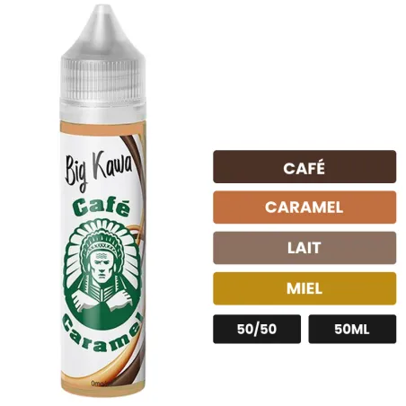 E-liquide Big Kawa d'O'Jlab, 50 ml, saveurs café, caramel, lait et 1 autre, sans nicotine — prêt à booster de nicotine.