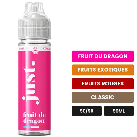 E-liquide Fruit Du Dragon de Secret's Lab, 50 ml, saveurs fruit du dragon, fruits exotiques, fruits rouges et 1 autre, sans.