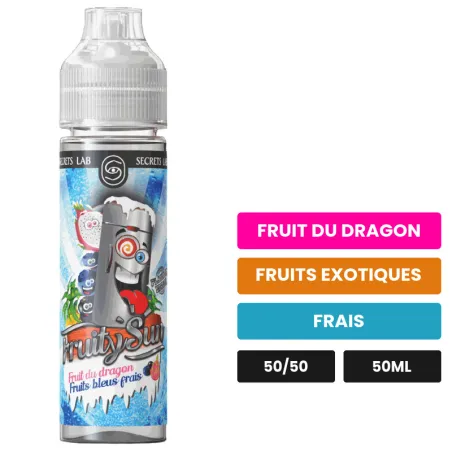 E-liquide Fruit Du Dragon Fruits Bleus Frais Fruity Sun Platinum Edition de Secret's Lab, 50 ml, saveurs fruit du dragon.