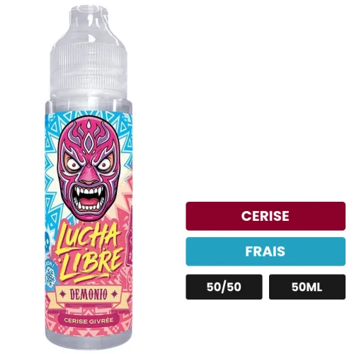 E-liquide Demonio de Lucha Libre, 50 ml, saveurs cerise et frais.