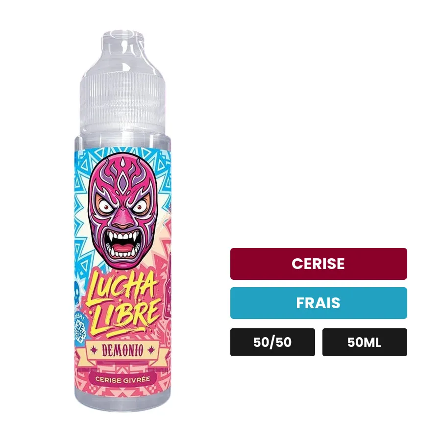 E-liquide Demonio de Lucha Libre, 50 ml, saveurs cerise et frais.