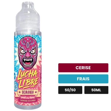 E-liquide Demonio de Lucha Libre, 50 ml, saveurs cerise et frais.